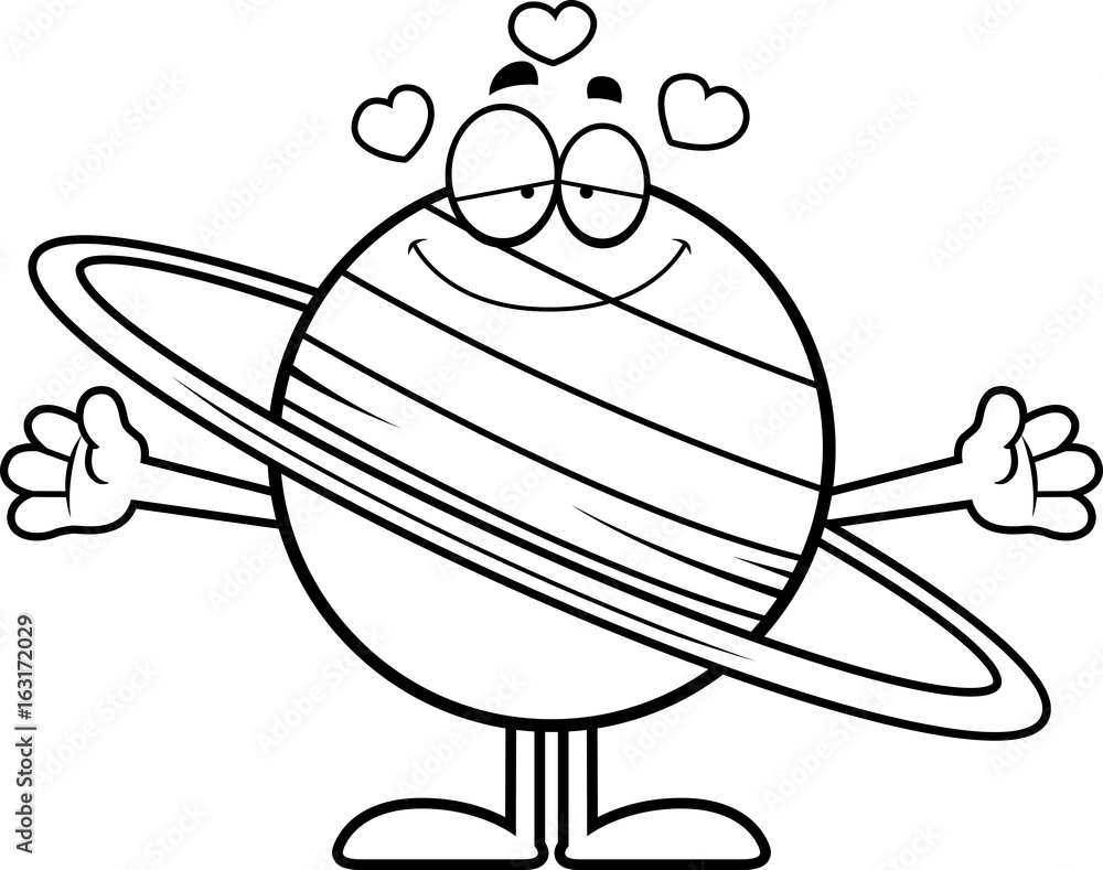 Obraz premium Cartoon Saturn Hug