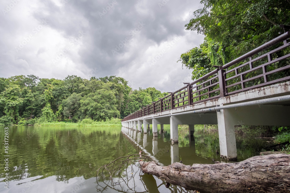 Bridge across the lake.