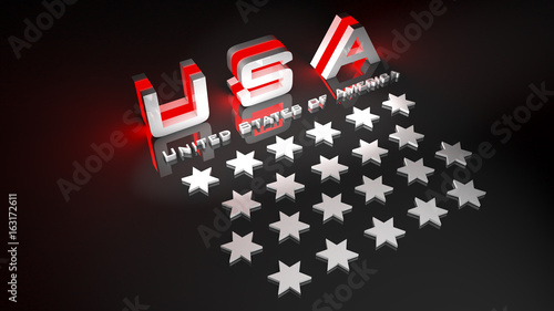 USA in 3d illustration