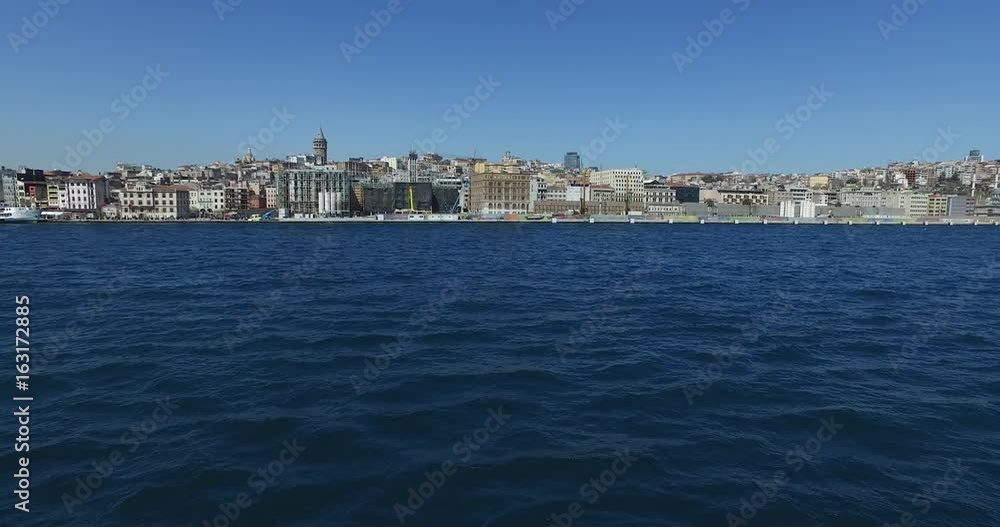 Panorama of view from the Golden Horn on the duct slopes City Panorama of view from the Golden Horn on the duct slopes City