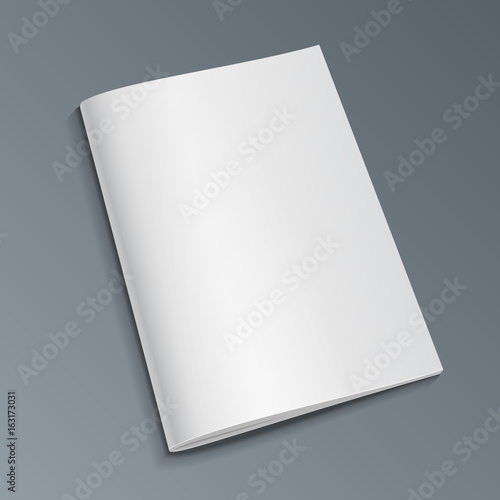 Blank Cover Of Magazine, Book, Booklet, Brochure. Illustration Isolated On Gray Background. Mock Up Template Ready For Your Design. Vector EPS10
