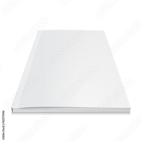 Blank Cover Of Magazine, Book, Booklet, Brochure. Illustration Isolated On White Background. Mock Up Template Ready For Your Design. Vector EPS10