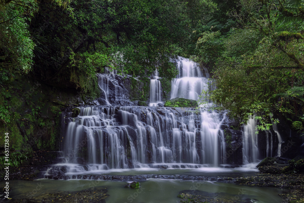 Purakaunnui Falls in New Zealand