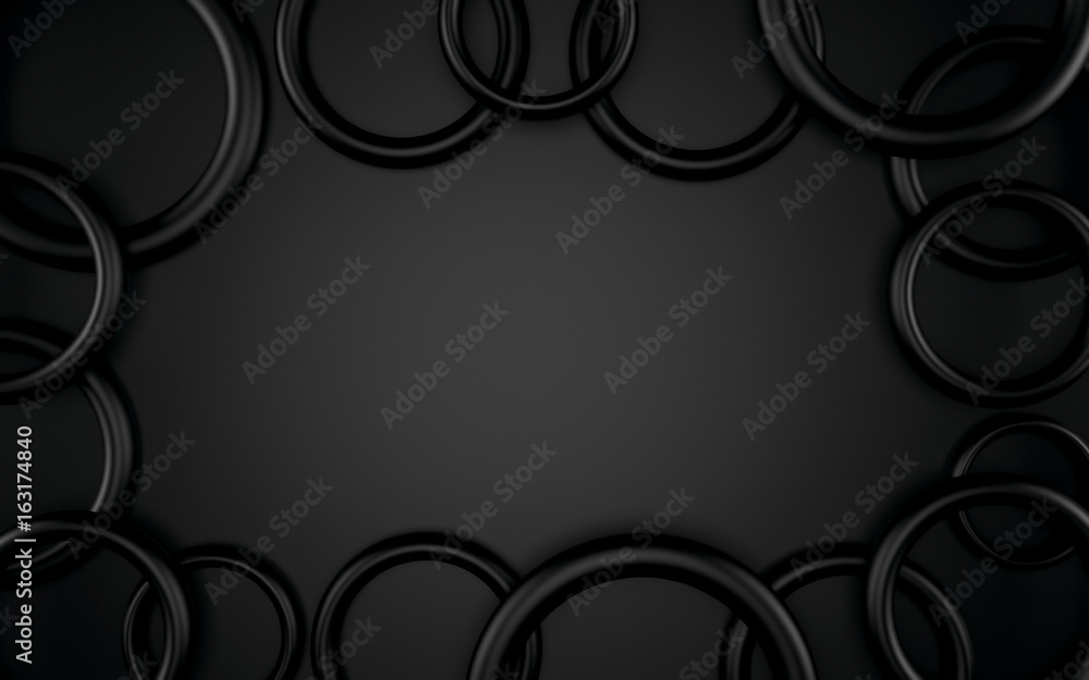 Fototapeta premium Abstrakta 3d czerni geometryczny tło. Biała tekstura z cieniem. Renderowanie 3D