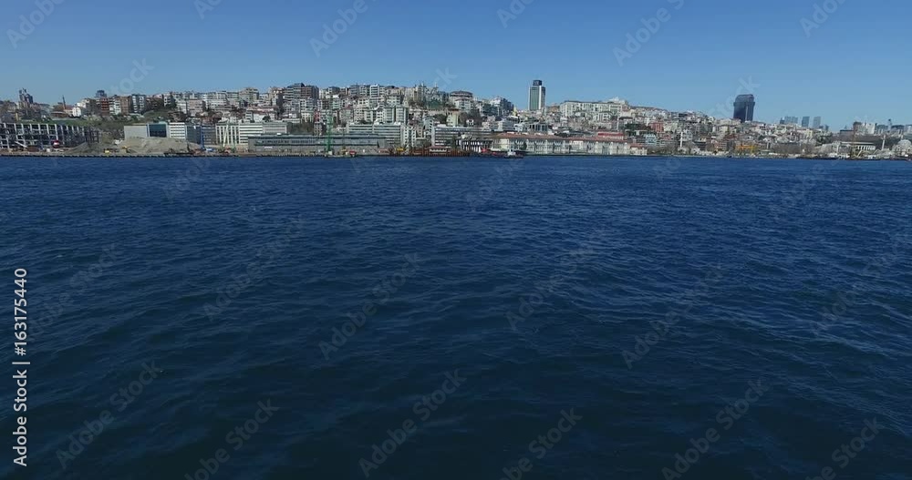 Panorama of view from the Golden Horn on the duct slopes City Panorama of view from the Golden Horn on the duct slopes City