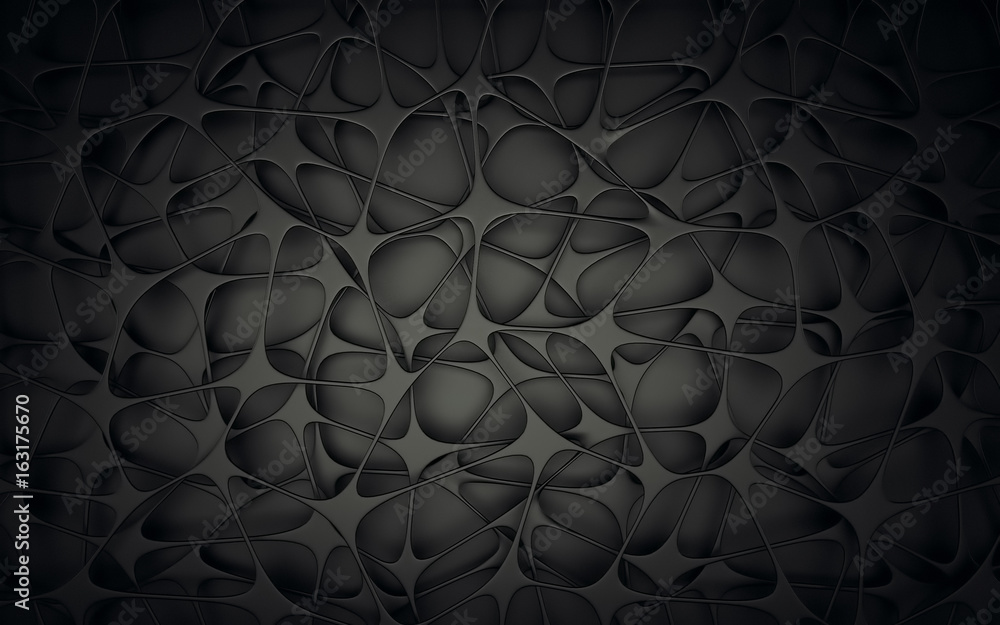 Naklejka premium Streszczenie czarne tło geometryczne. 3D render