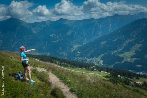 Young woman on a mountain hike, Austrian Alps © edojob