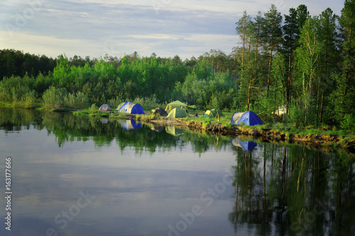 Great campground on the banks of Siberian rivers