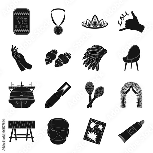 dentistry, weapons, building and other web icon in black style. sports, Mexico, party