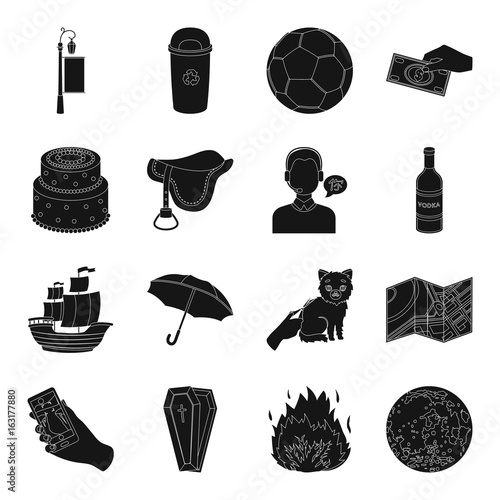 topography, travel, alcohol, dessertand other web icon in black style. advertising, ecology, sport, business, profession