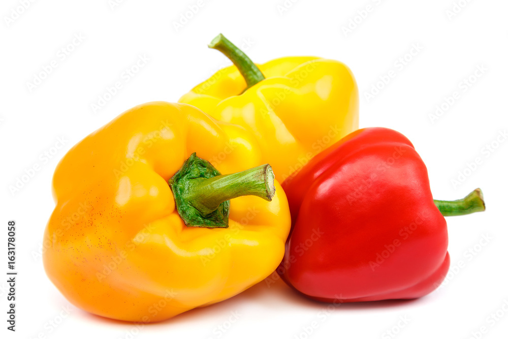 Fruits of sweet pepper on white background. Fruits of sweet pepper on white background.