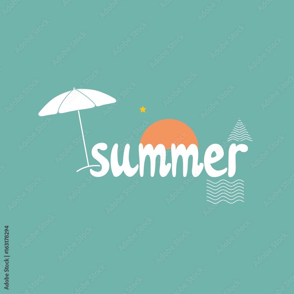 Summer handwritten lettering word Summer handwritten lettering word