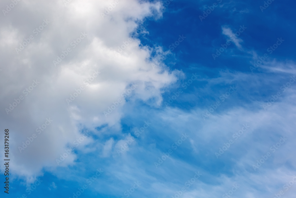 Beautiful blue sky with white fluffy clouds Beautiful blue sky with white fluffy clouds