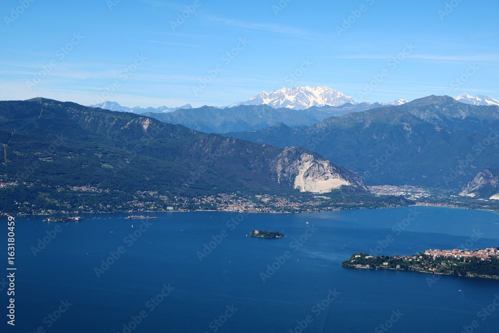 View to Lake Maggiore in summer, Italy