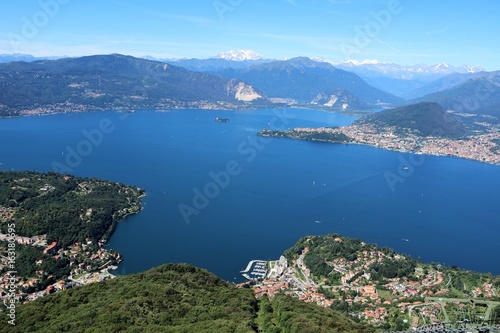 Panoramic view from Mount Sasso del Ferro in Laveno to the landscape of Lake Maggiore, Italy © ClaraNila