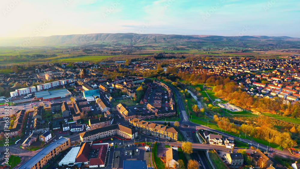 Fototapeta premium Aerial view of Kirkintilloch