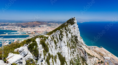View of the rocks of gibraltar from the observation deck