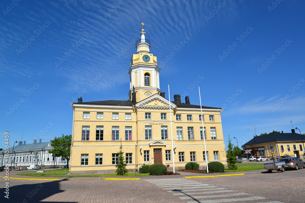 HAMINA, FINLAND. A city town hall on the central square