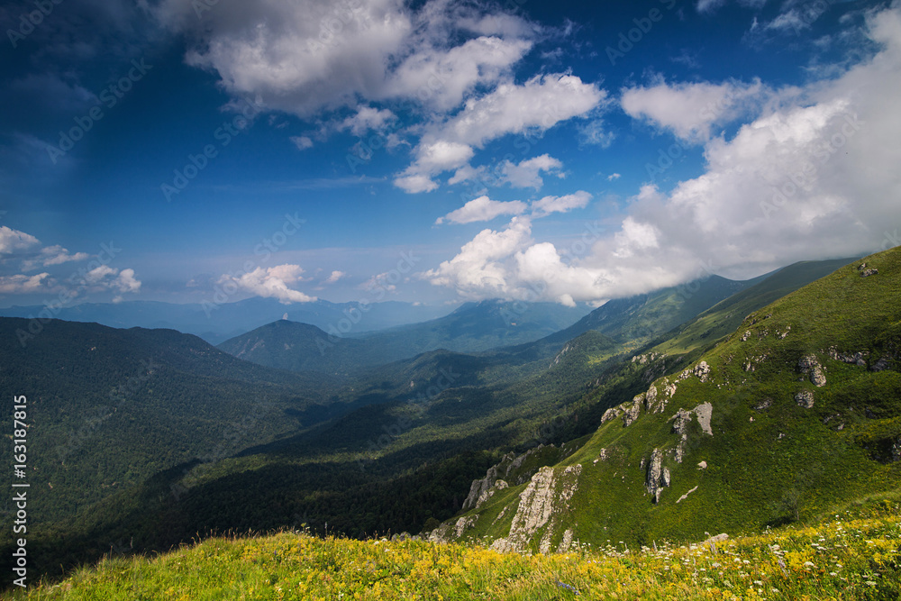 Fototapeta premium mountain peak in the rays of the sun