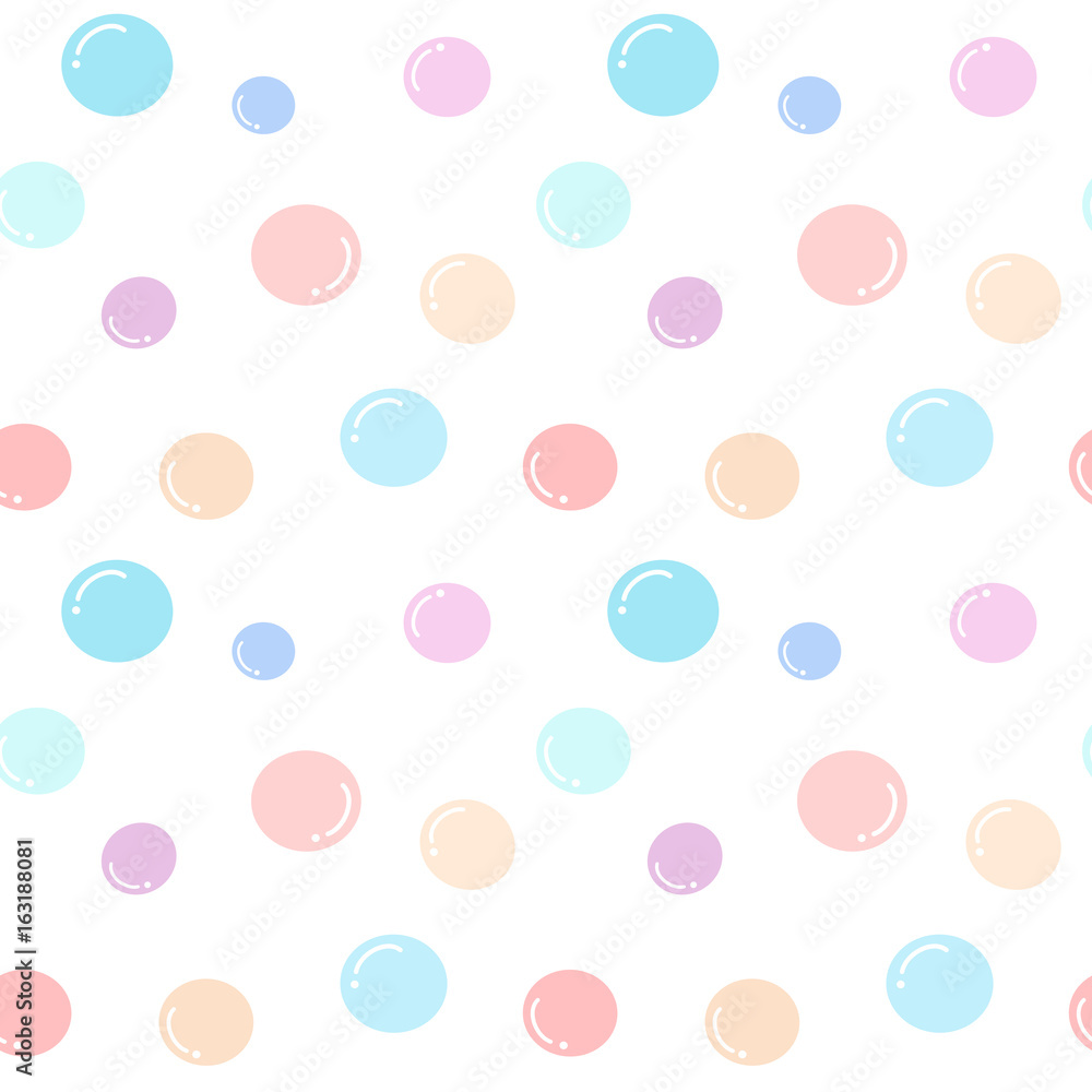 cute colorful bubbles seamless vector pattern background illustration