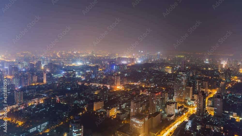 Time lapse of cityscape at night of nanjing,china Time lapse of cityscape at night of nanjing,china