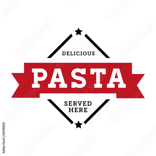 Pasta vintage stamp vector red