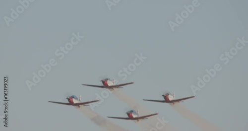 Israeli air force aerobatic team during an airshow in Hatzerim air force base photo