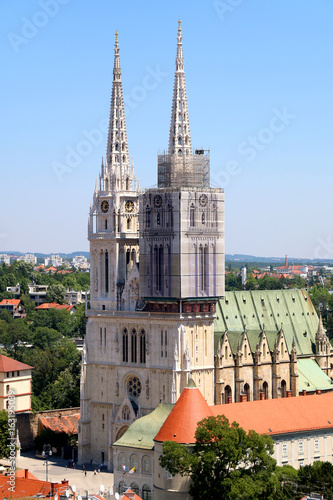 The Cathedral of the Assumption of the Blessed Virgin Mary - landmark in Zagreb, Croatia. 