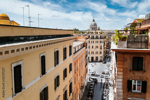 Aerial view to Rome city. Italy, Europe