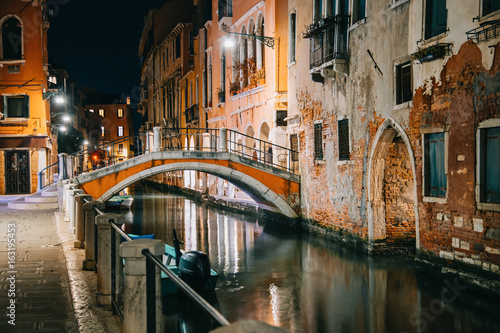 Venice city at summer night. Italy, Europe