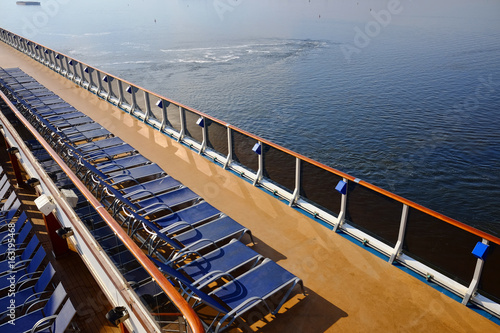 Empty Deck Chairs on Cruise ship