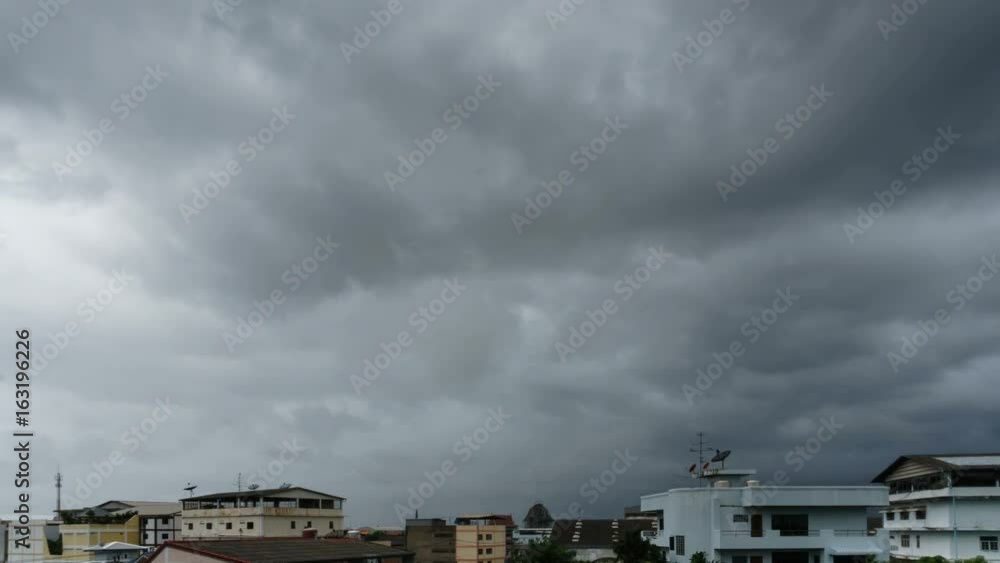 Time lapse of Storm clouds passing over city skyline
Time lapse of Storm clouds passing over city skyline