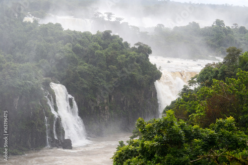 One of the largest waterfalls on the Earth  located on the border Brazil and Argentina