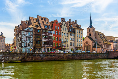 View of the colorful street of Strasbourg