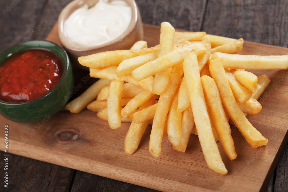 French fries with ketchup and mayo French fries with ketchup and mayo