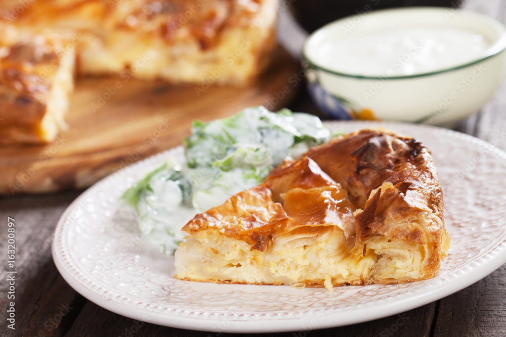 Phyllo pastry cheese pied