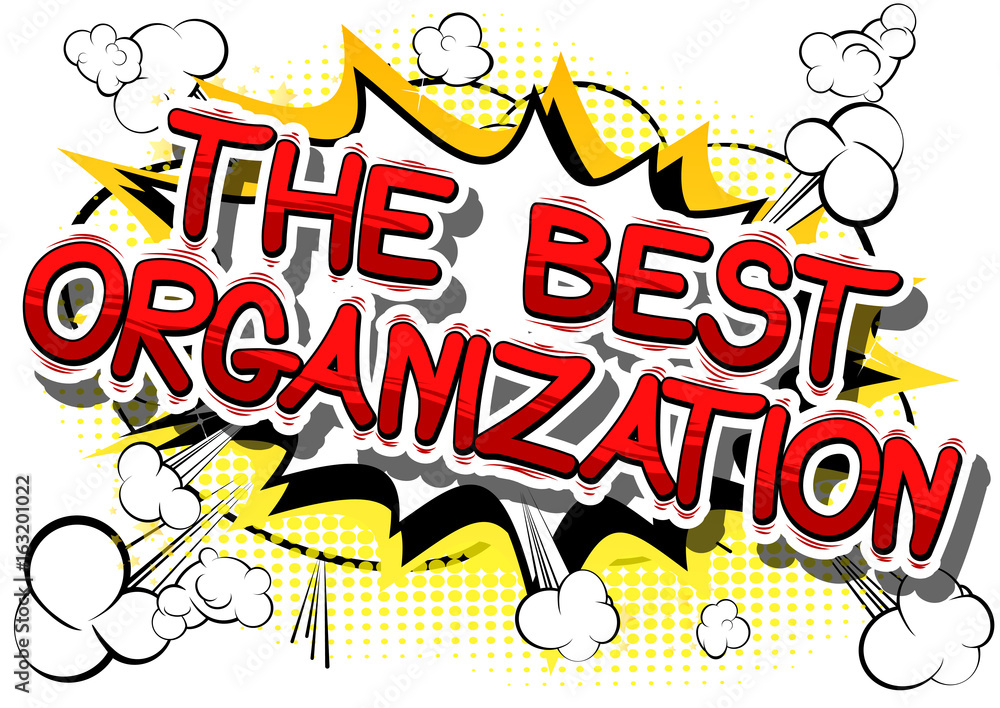 Fototapeta premium The Best Organization - Comic book style phrase on abstract background.