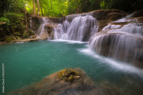 Huay Mae Kamin Thailand waterfall in Kanchanaburi province, Thailand. © structuresxx