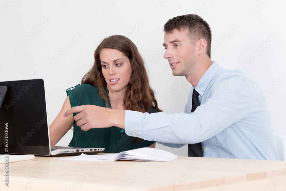 Businessman and his partner planning in office. Businessman and his partner planning in office.
