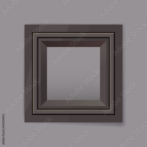 dark chrom metal frame blank for your text, photo or design eps10 isolated vector illustration