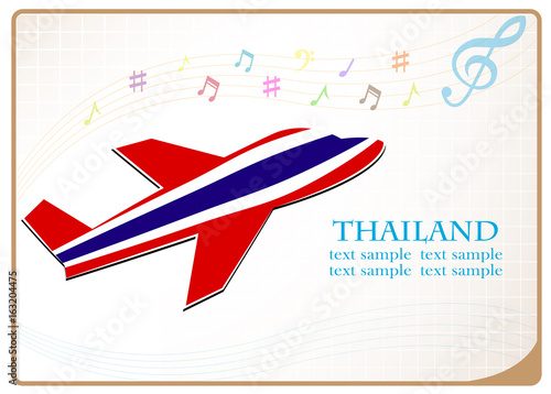 plane icon made from the flag of Thailand