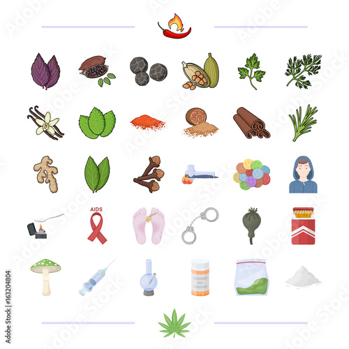 spices, business, hobbies and other web icon in cartoon style.sore, addiction, problems, icons in set collection.