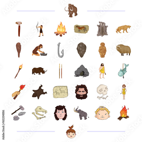 neolithic, prehistoric, hunting and other web icon in black style. mining, drawing, weapons icons in set collection.