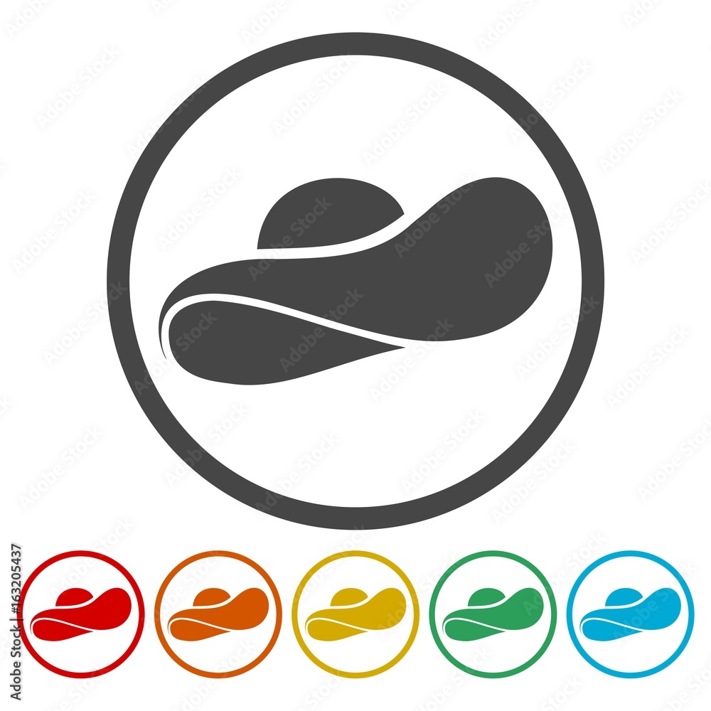 Woman's hat icons set - Illustration Woman's hat icons set - Illustration