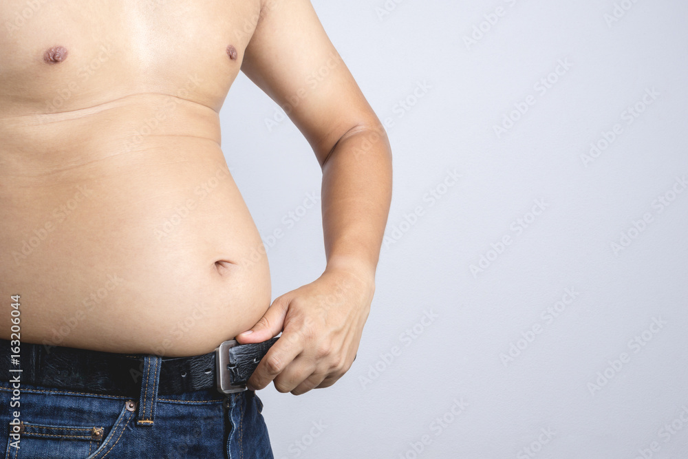 Naklejka premium Man with his fat belly