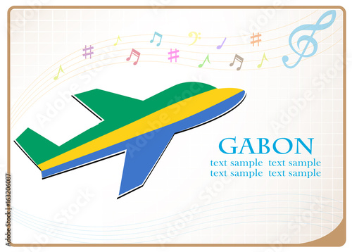 plane icon made from the flag of Gabon