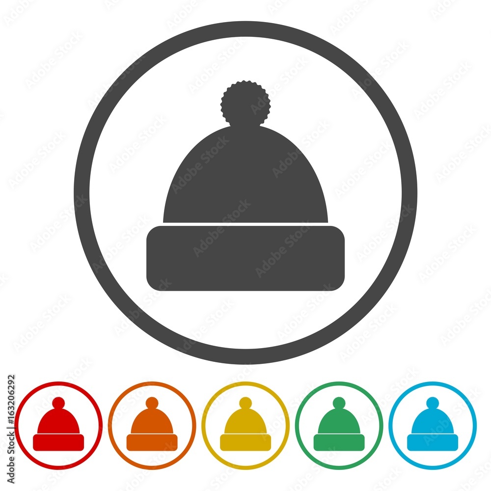 Winter snowboard cap icons set - Illustration Winter snowboard cap icons set - Illustration