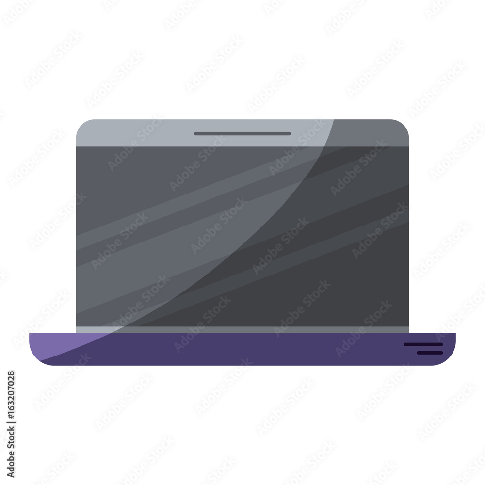 colorful silhouette of laptop computer with half shadow vector illustration colorful silhouette of laptop computer with half shadow vector illustration