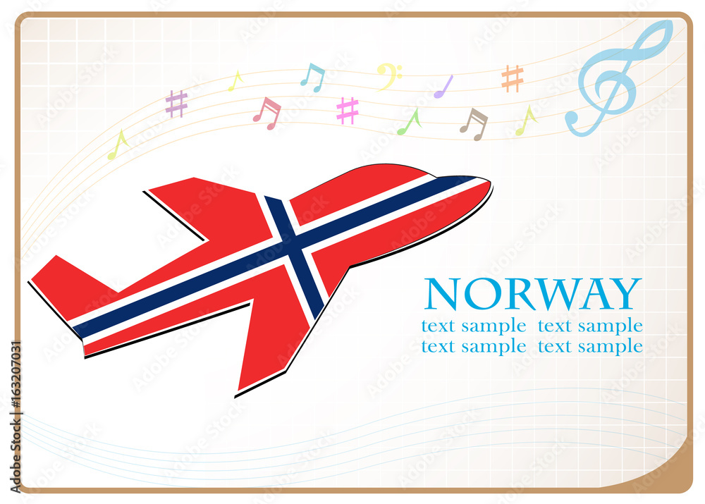 plane icon made from the flag of Norway