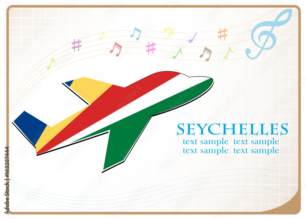 plane icon made from the flag of Seychelles
